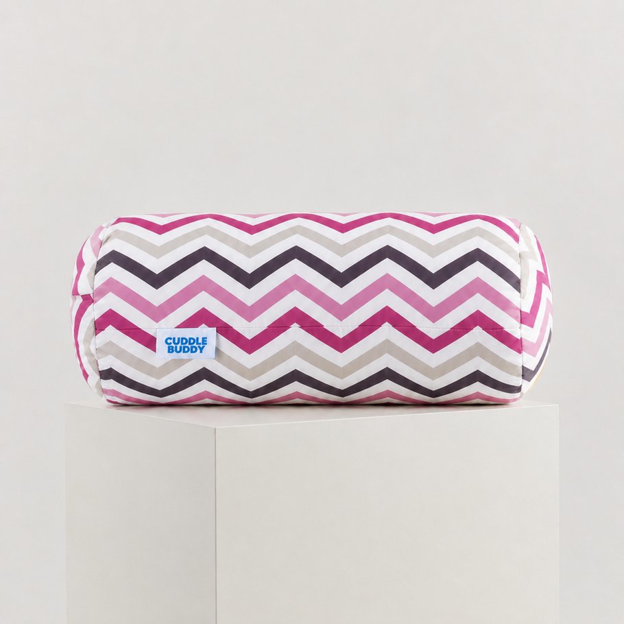 Cuddle Buddy Comfort Pillow Coastal Chevrons - Sunset Rose